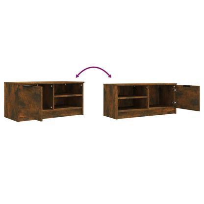 vidaXL Meuble TV chêne fumé 80x35x36,5 cm bois d'ingénierie