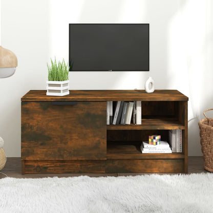 vidaXL Meuble TV chêne fumé 80x35x36,5 cm bois d'ingénierie