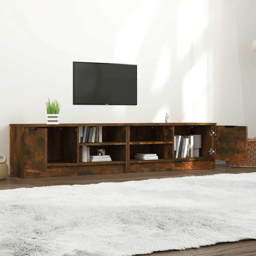 vidaXL Meubles TV 2 pcs Chêne fumé 80x35x36,5 cm Bois d'ingénierie