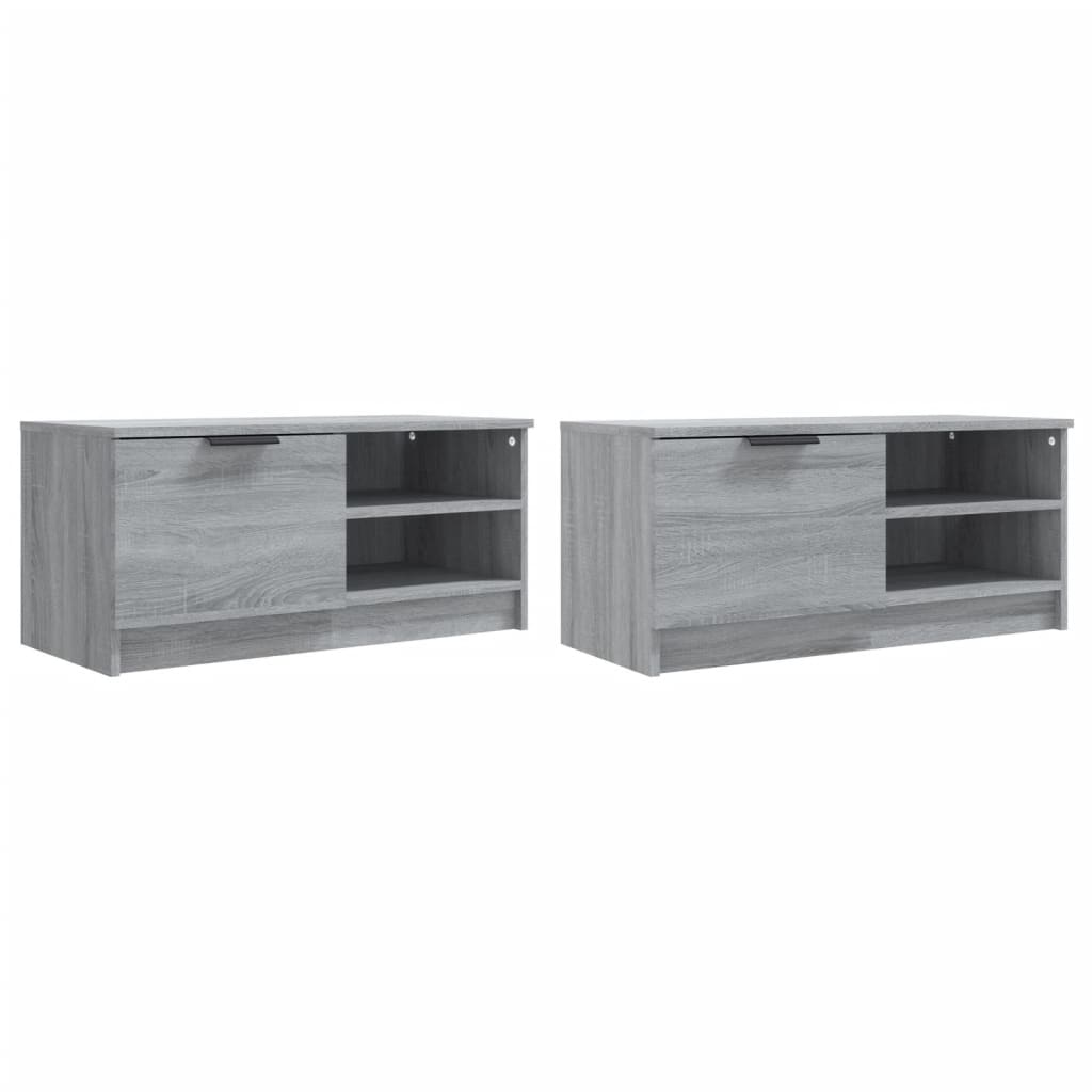 vidaXL Meubles TV 2 pcs Gris Sonoma 80x35x36,5 cm Bois d'ingénierie