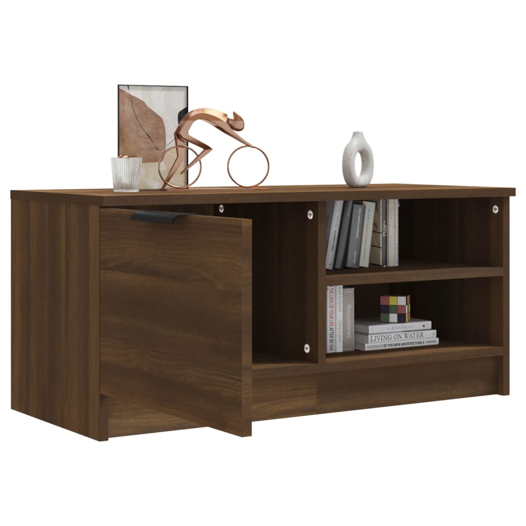 vidaXL Meuble TV marron aspect chêne 80x35x36,5 cm Aggloméré