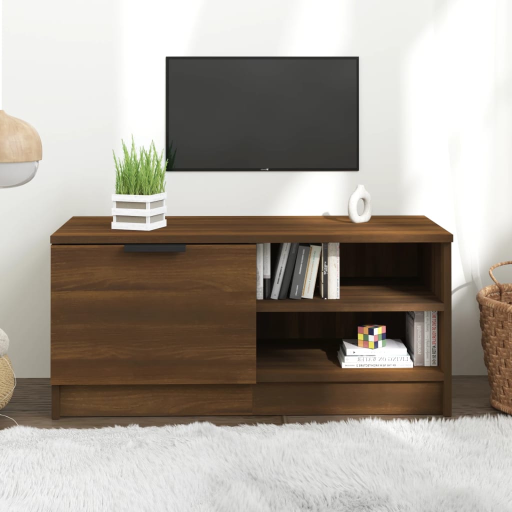 vidaXL Meuble TV marron aspect chêne 80x35x36,5 cm Aggloméré