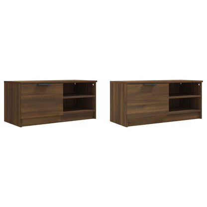 vidaXL Meubles TV 2 pcs Marron aspect chêne 80x35x36,5 cm Aggloméré