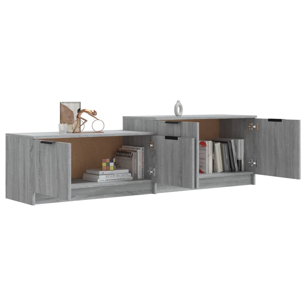 Meuble TV vidaXL gris Sonoma 158,5x36x45 cm en bois d'ingénierie