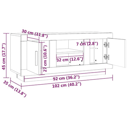 vidaXL TV-Schrank Räuchereiche 102x35x45 cm Holzwerkstoff