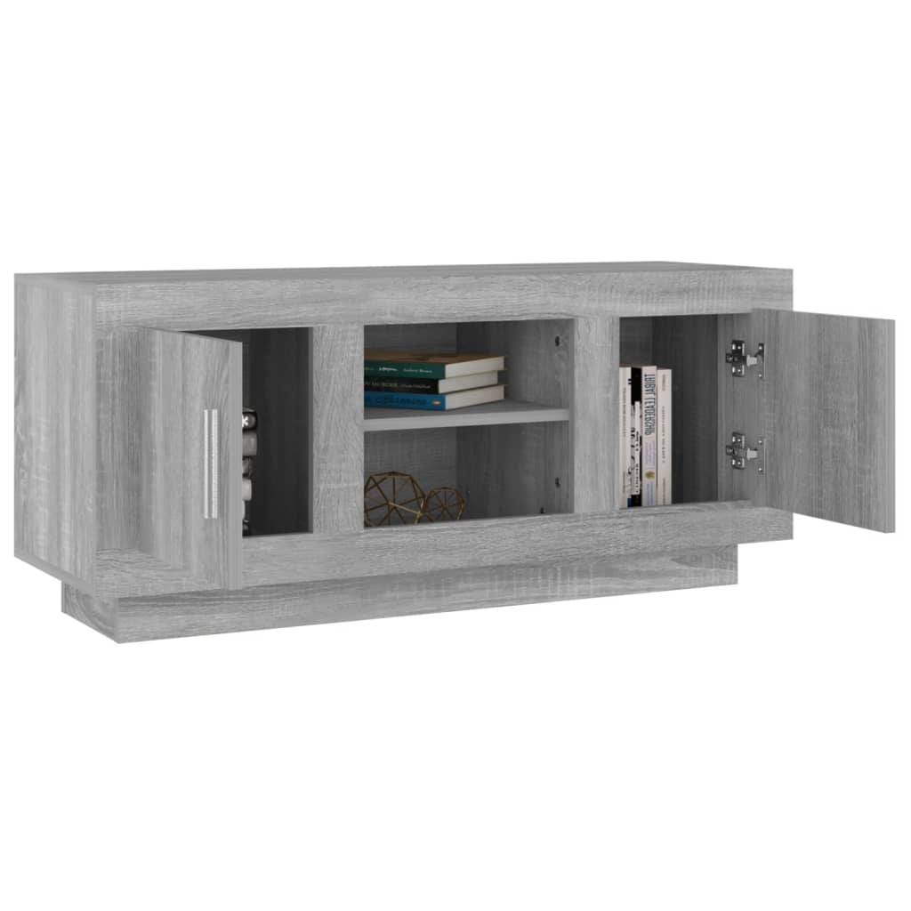 vidaXL Meuble TV Gris Sonoma 102x35x45 cm Bois d'ingénierie