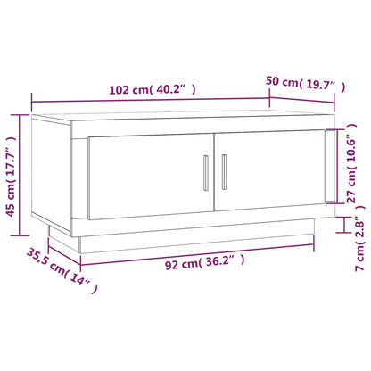 vidaXL Couchtisch Braun Eichen-Optik 102x50x45 cm Holzwerkstoff