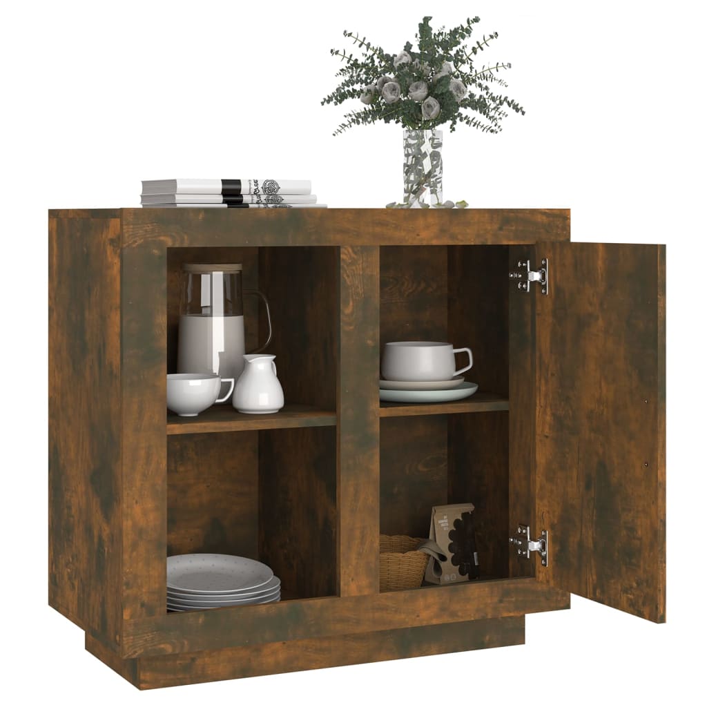 vidaXL Commode Chêne fumé 80x40x75 cm