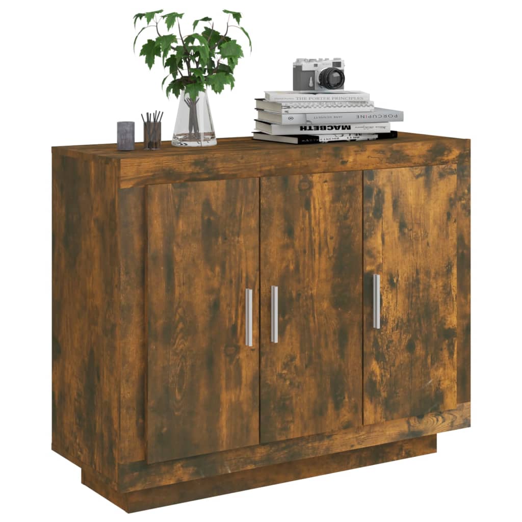 vidaXL Buffet chêne fumé 92x35x75 cm Bois d'ingénierie