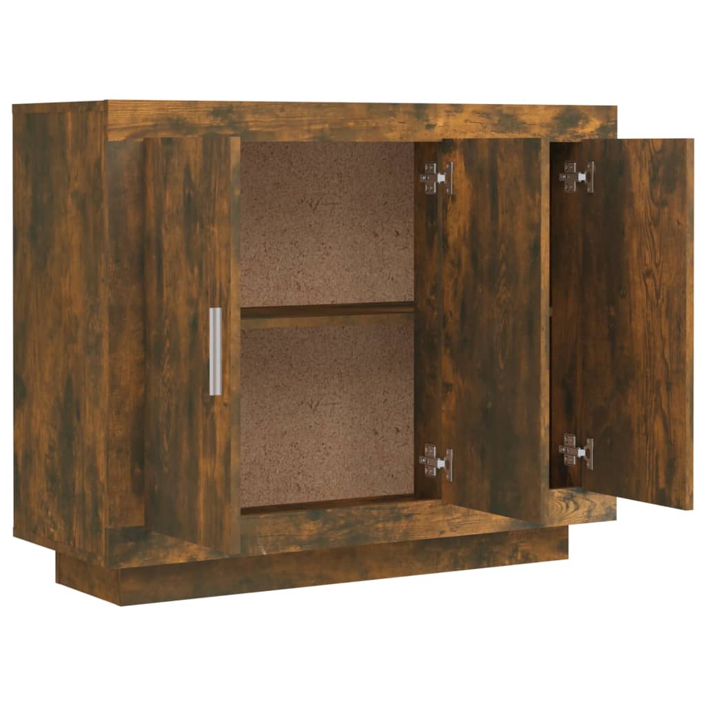 vidaXL Buffet chêne fumé 92x35x75 cm Bois d'ingénierie
