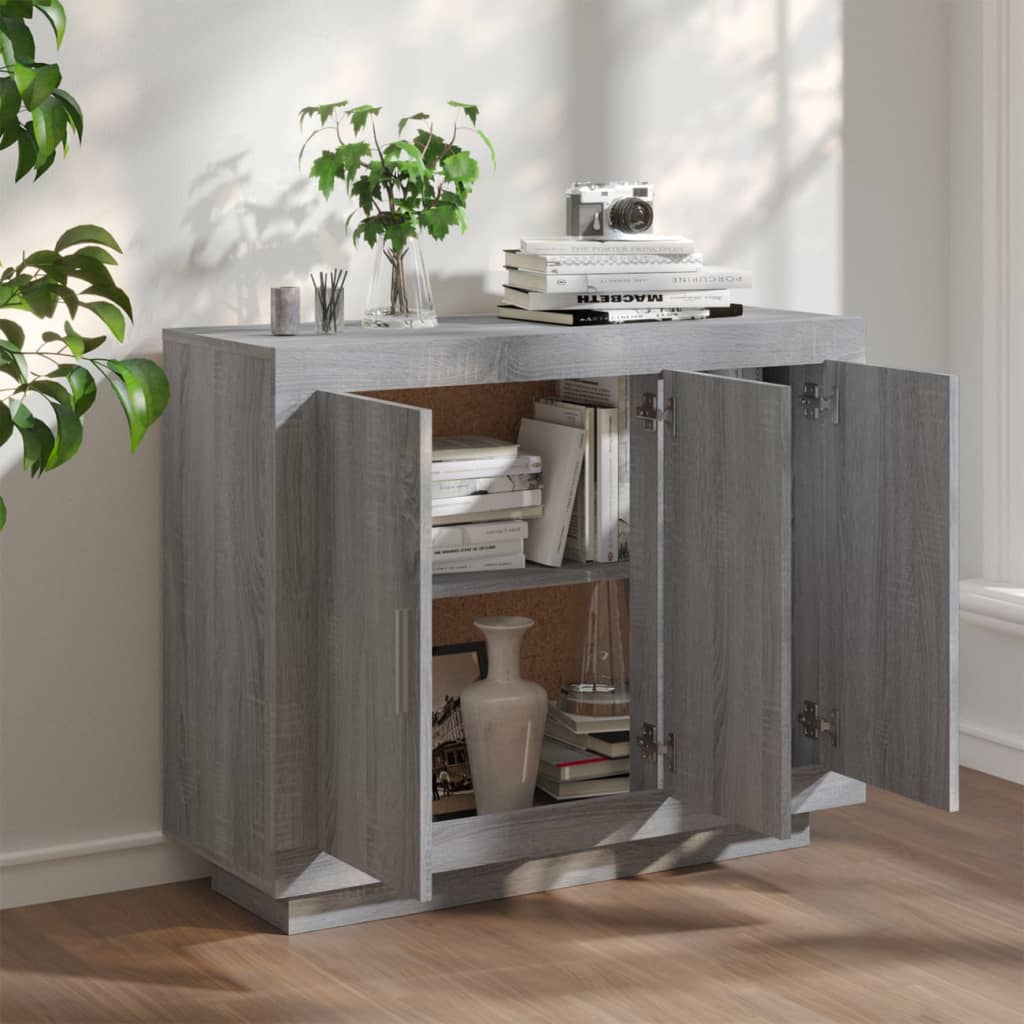 vidaXL Sideboard Grau Sonoma 92x35x75 cm Holzwerkstoff