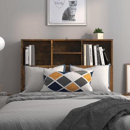 vidaXL Tête de lit avec étagères Chêne fumé 100x19x103,5 cm