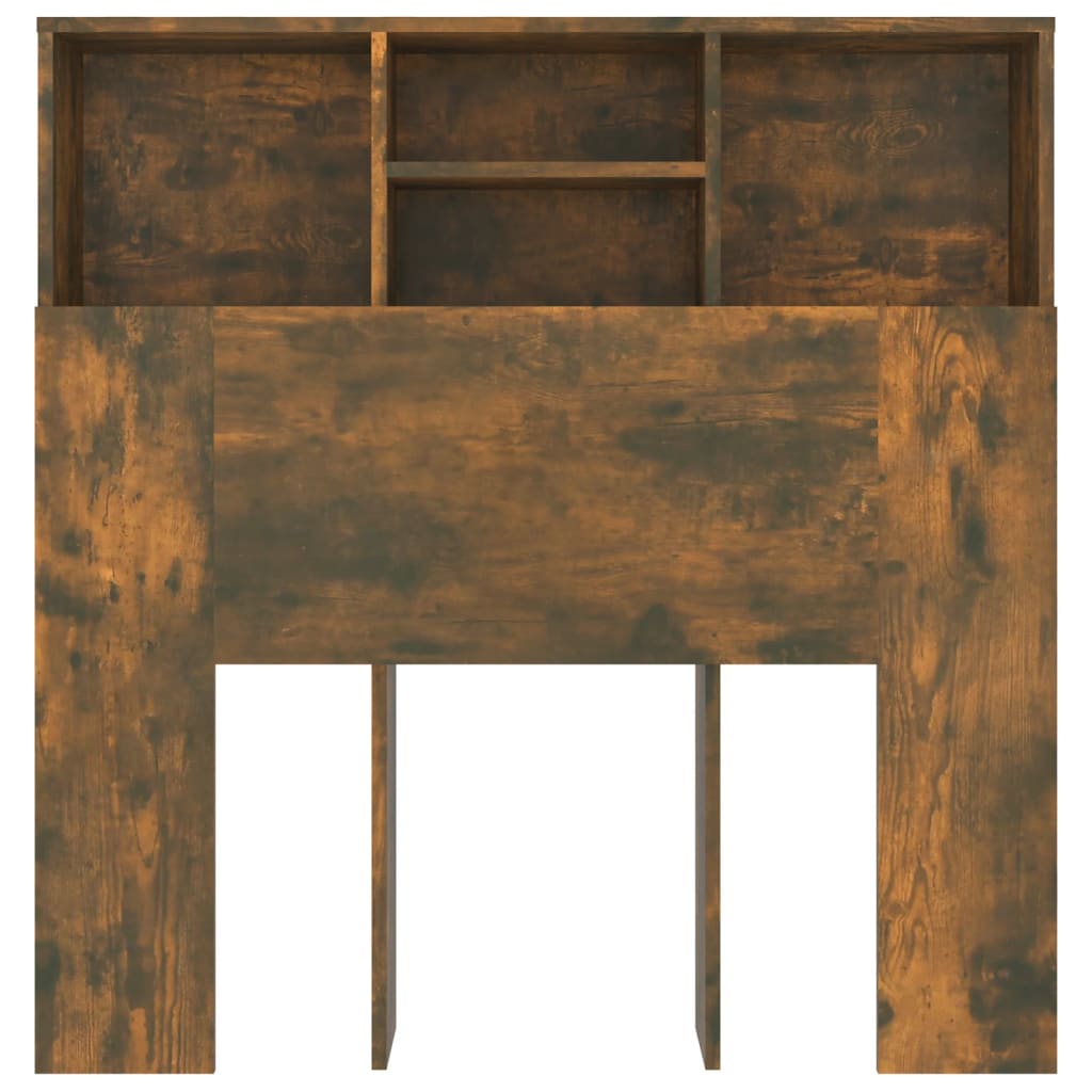 vidaXL Tête de lit avec étagères Chêne fumé 100x19x103,5 cm