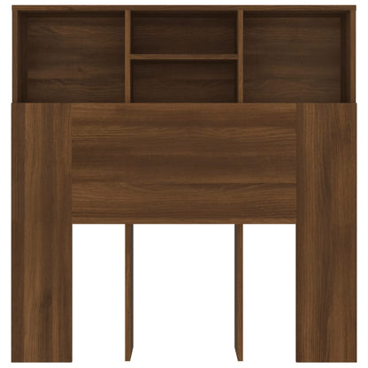 vidaXL Tête de lit avec étagères Aspect Chêne Marron 100x19x103,5 cm