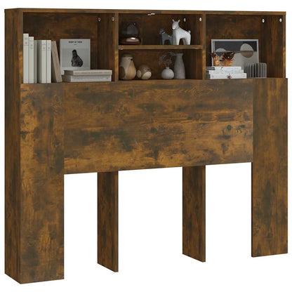 vidaXL Tête de lit avec étagères Chêne fumé 120x19x103,5 cm