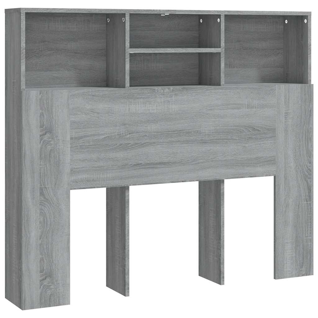 vidaXL Tête de lit avec étagères gris Sonoma 120x19x103,5 cm