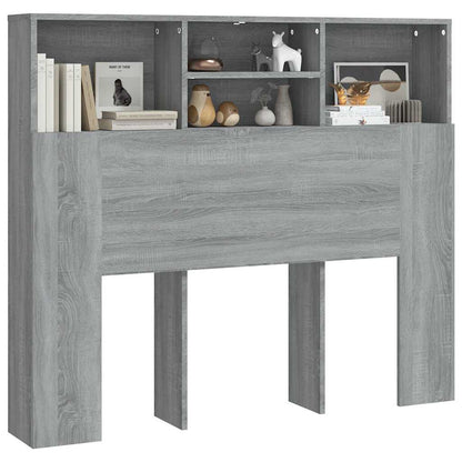 vidaXL Tête de lit avec étagères gris Sonoma 120x19x103,5 cm