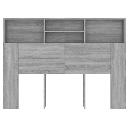 vidaXL Kopfteil mit Ablagen Grau Sonoma 140x19x103,5 cm