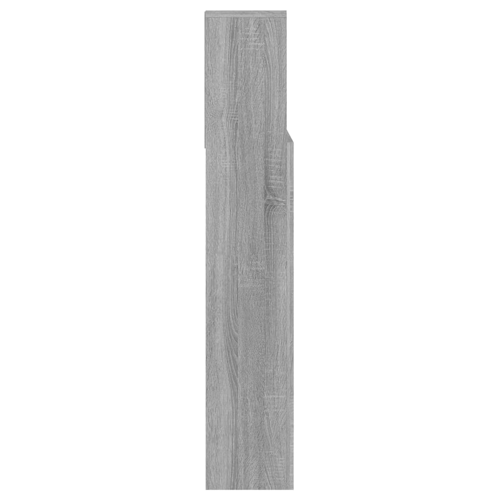 vidaXL Kopfteil mit Ablagen Grau Sonoma 140x19x103,5 cm
