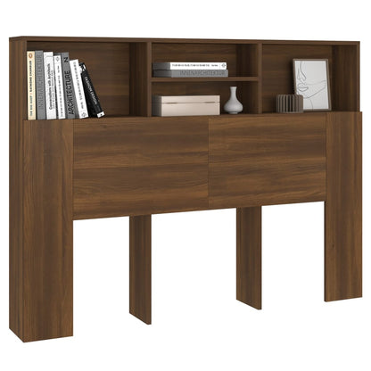 vidaXL Kopfteil mit Ablagen Braun Eichen-Optik 140x19x103,5 cm