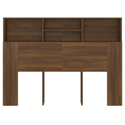 vidaXL Kopfteil mit Ablagen Braun Eichen-Optik 140x19x103,5 cm