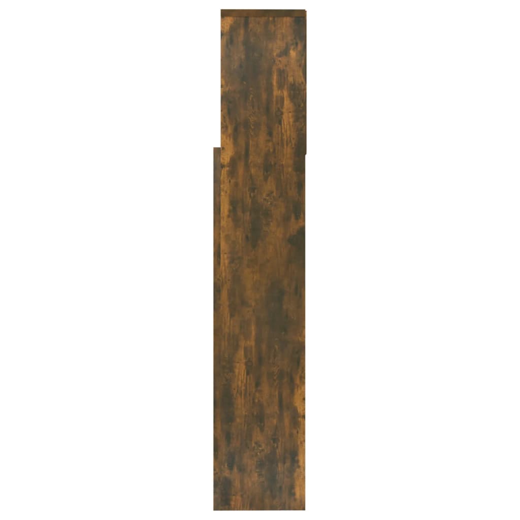 vidaXL Kopfteil mit Ablagen Räuchereiche 160x19x103,5 cm