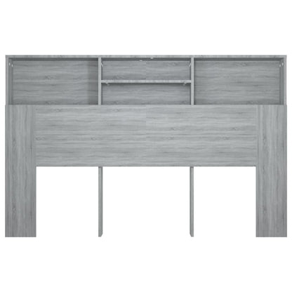 vidaXL Kopfteil mit Ablagen Grau Sonoma 160x19x103,5 cm