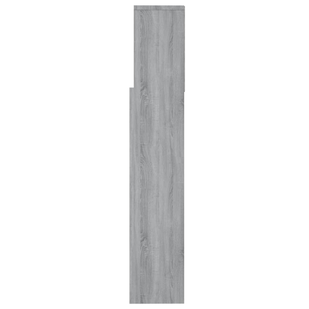 vidaXL Kopfteil mit Ablagen Grau Sonoma 160x19x103,5 cm