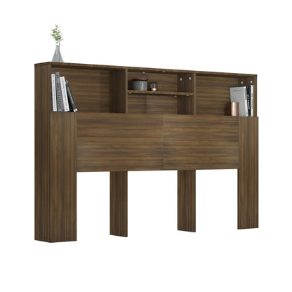 vidaXL Kopfteil mit Ablagen Braun Eichen-Optik 160x19x103,5 cm