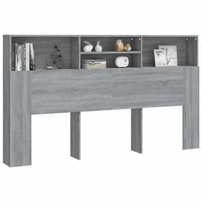 vidaXL Kopfteil mit Ablagen Grau Sonoma 180x19x103,5 cm