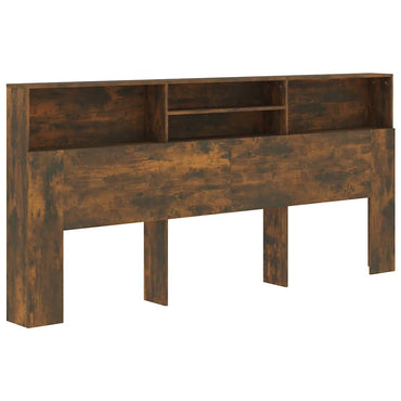 vidaXL Tête de lit avec étagères Chêne fumé 220x19x103,5 cm