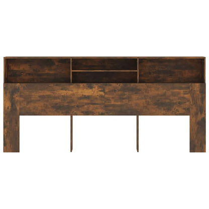 vidaXL Tête de lit avec étagères Chêne fumé 220x19x103,5 cm