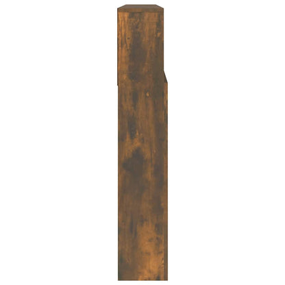 vidaXL Tête de lit avec étagères Chêne fumé 220x19x103,5 cm
