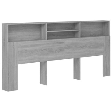 vidaXL Tête de lit avec étagères Gris Sonoma 220x19x103,5 cm