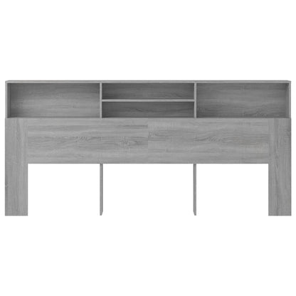 vidaXL Tête de lit avec étagères Gris Sonoma 220x19x103,5 cm