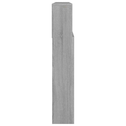 vidaXL Tête de lit avec étagères Gris Sonoma 220x19x103,5 cm
