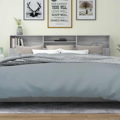 vidaXL Tête de lit avec étagères Gris Sonoma 220x19x103,5 cm