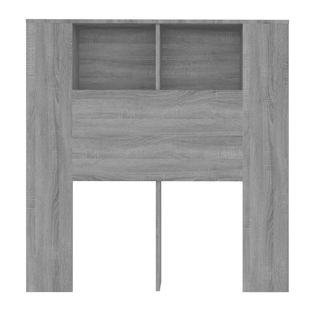 vidaXL Kopfteil mit Ablagen Grau Sonoma 100x18,5x102,5 cm