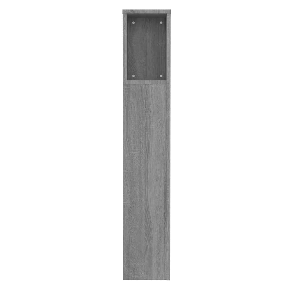vidaXL Kopfteil mit Ablagen Grau Sonoma 100x18,5x102,5 cm