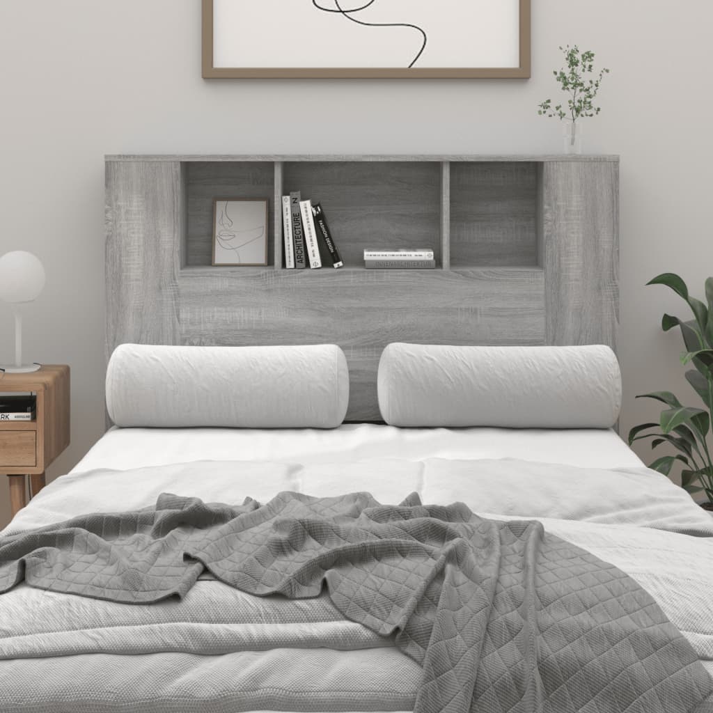 vidaXL Tête de lit avec étagères Gris Sonoma 120x18,5x102,5 cm
