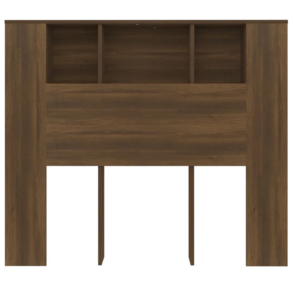 vidaXL Tête de lit avec rangements aspect chêne marron 120x18,5x102,5 cm