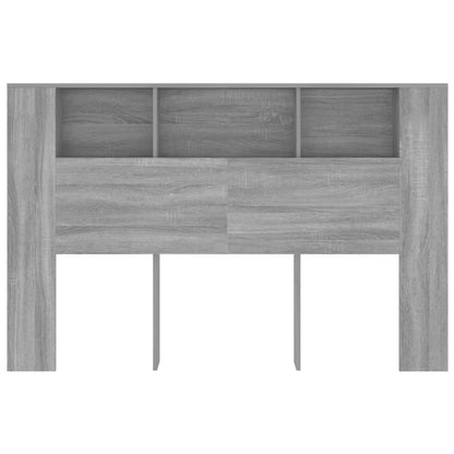 vidaXL Kopfteil mit Ablagen Grau Sonoma 160x18,5x104,5 cm