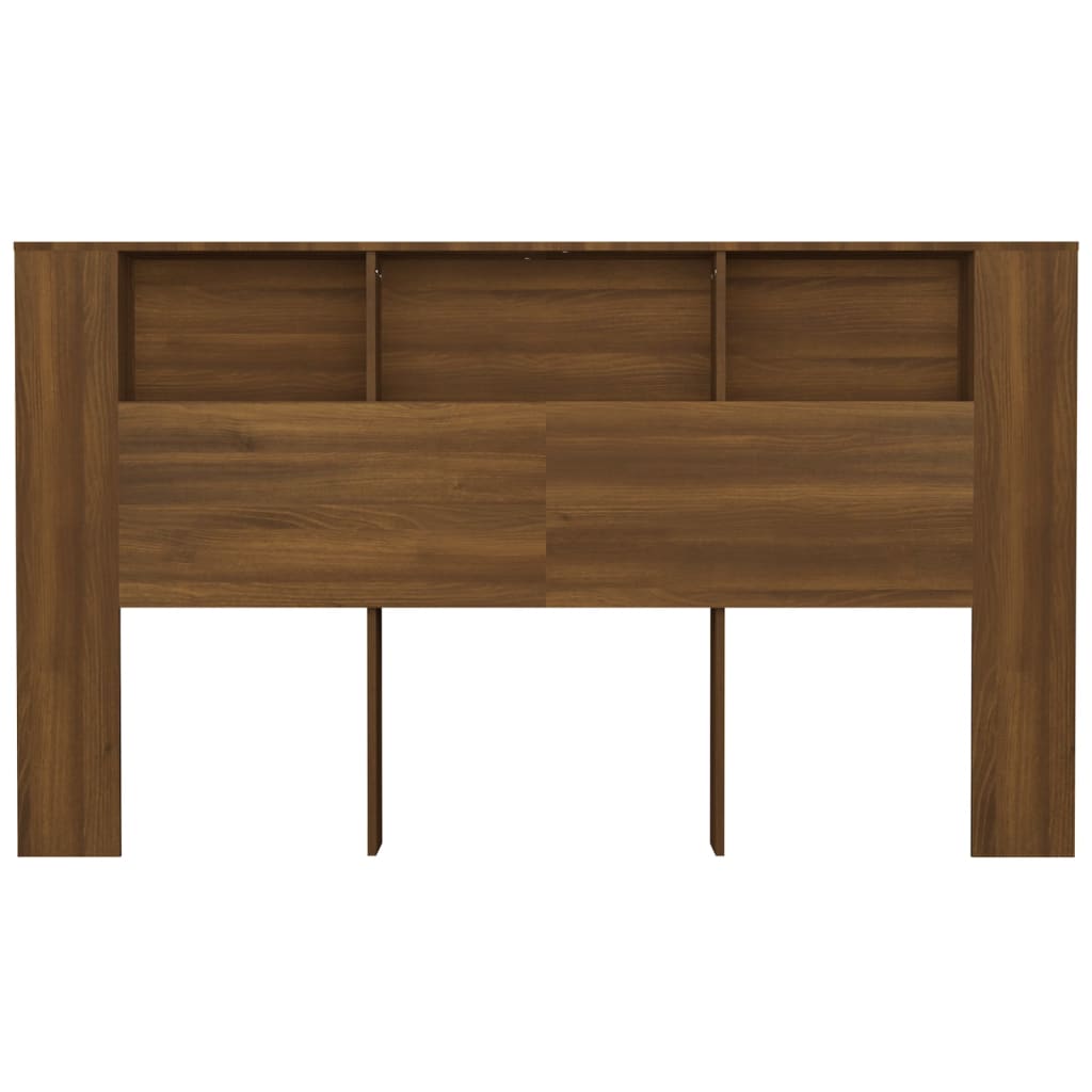 vidaXL Kopfteil mit Ablagen Braun Eichen-Optik 180x18,5x104,5 cm