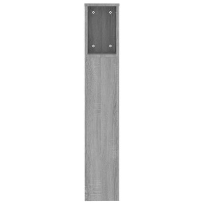 vidaXL Tête de lit avec étagères Gris Sonoma 200x18,5x104,5 cm