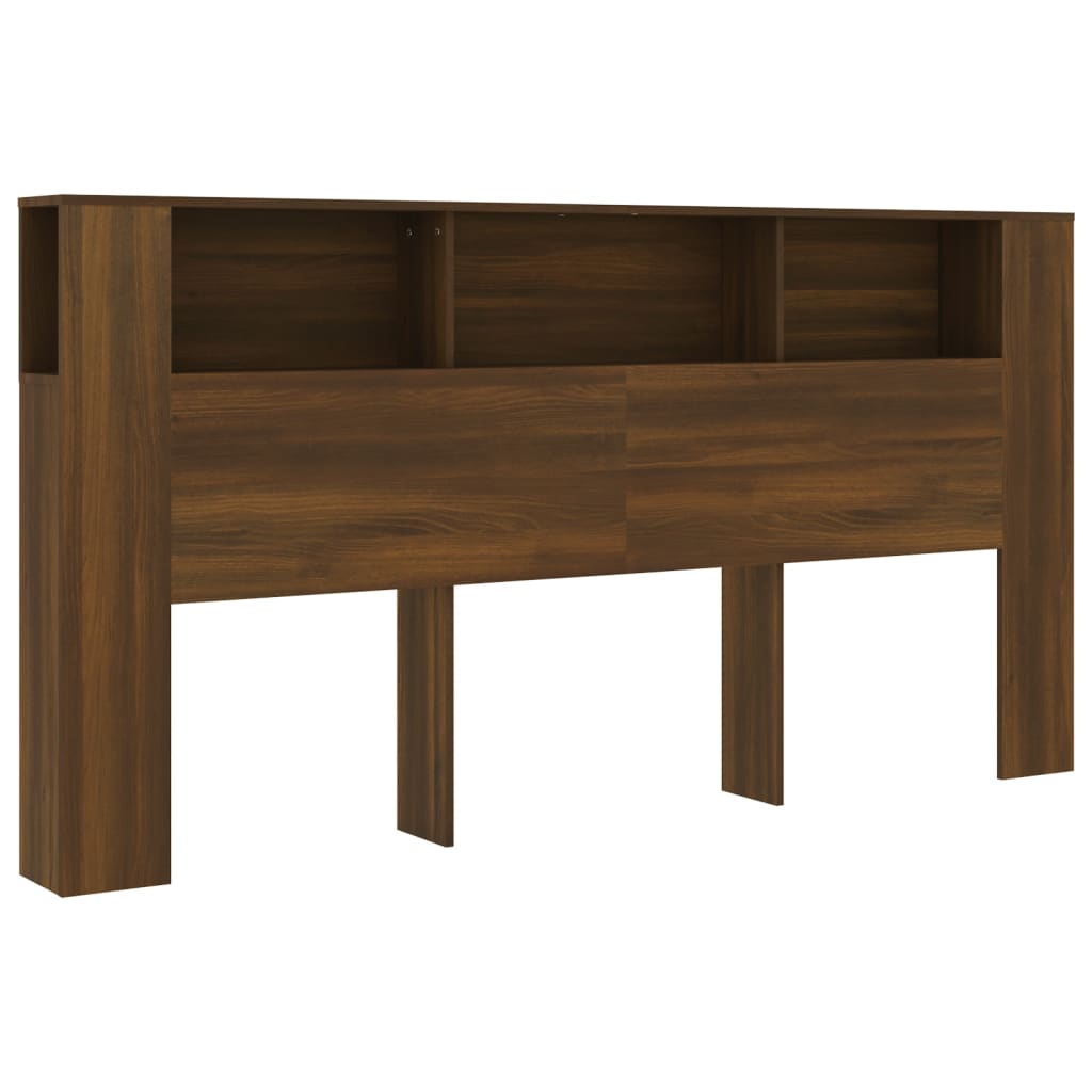 vidaXL Kopfteil mit Ablagen Braun Eichen-Optik 200x18,5x104,5 cm