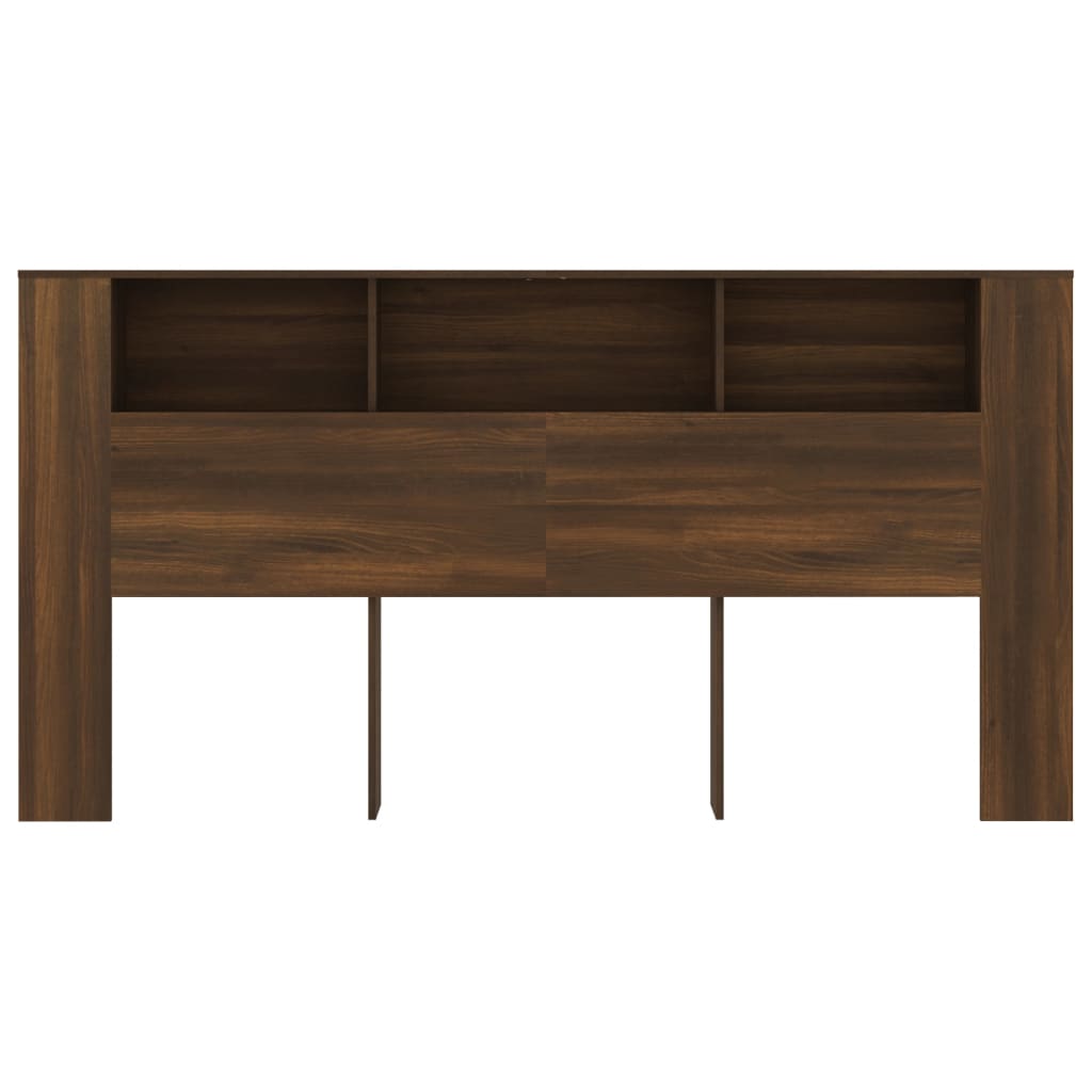 vidaXL Kopfteil mit Ablagen Braun Eichen-Optik 200x18,5x104,5 cm