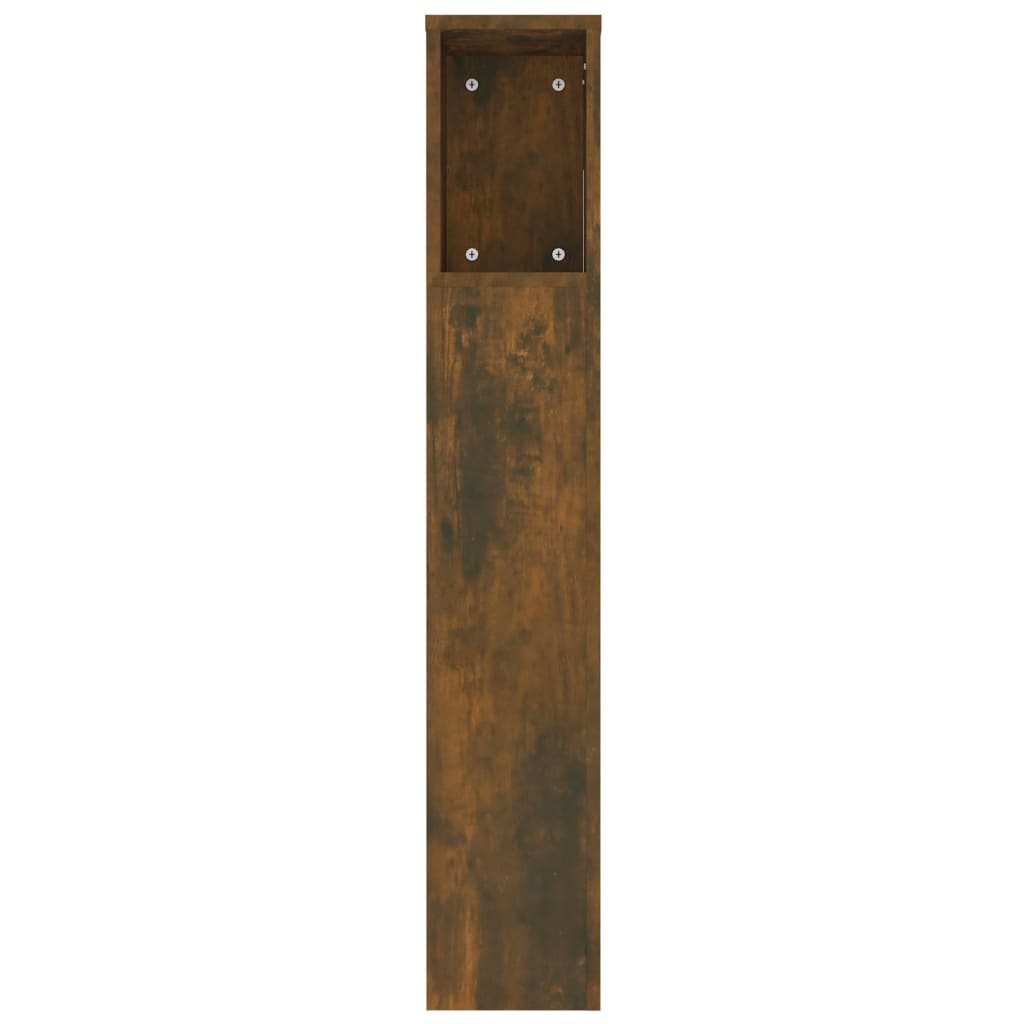 vidaXL Kopfteil mit Ablagen Räuchereiche 220x18,5x104,5 cm
