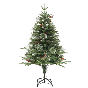 vidaXL Weihnachtsbaum mit Beleuchtung und Kiefernzapfen Grün 120 cm