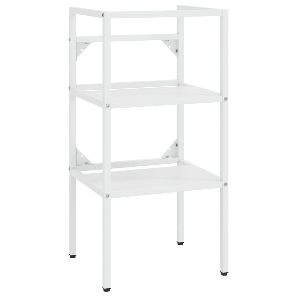 vidaXL Meuble lavabo de salle de bain avec vasque Blanc Fer