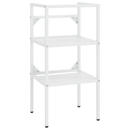 vidaXL Meuble lavabo de salle de bain avec vasque Blanc Fer